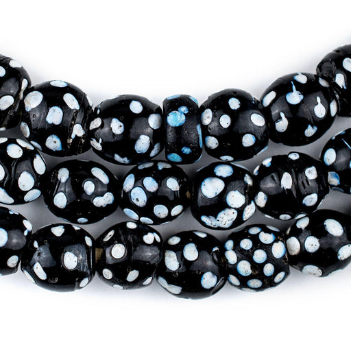 Old Black & White Skunk Eye Beads (Long Strand) - The Bead Chest