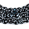 Old Black & White Skunk Eye Beads (Long Strand)