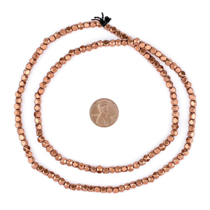 Diamond Cut Faceted Copper Beads (4mm) - The Bead Chest