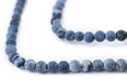 Matte Round Black Crackled Agate Beads (4mm) - The Bead Chest