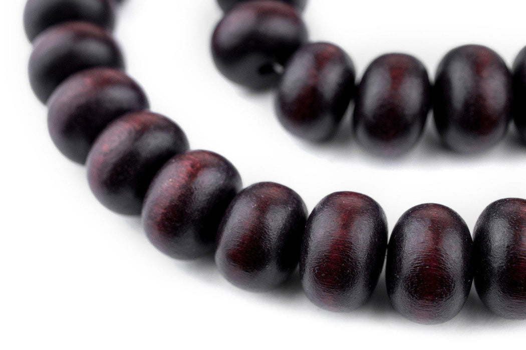 Dark Brown Abacus Natural Wood Beads (10x15mm) - The Bead Chest