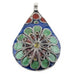 Floral Medallion Enameled Berber Pendant - The Bead Chest