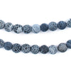 Matte Round Black Crackled Agate Beads (8mm)