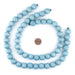 Light Blue Round Natural Wood Beads (16mm) - The Bead Chest
