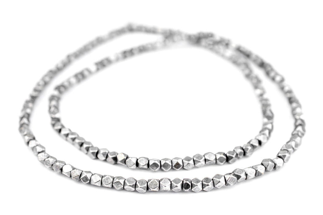Diamond Cut Faceted Silver Beads (4mm) - The Bead Chest