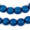 Azul Blue Round Natural Wood Beads (16mm)