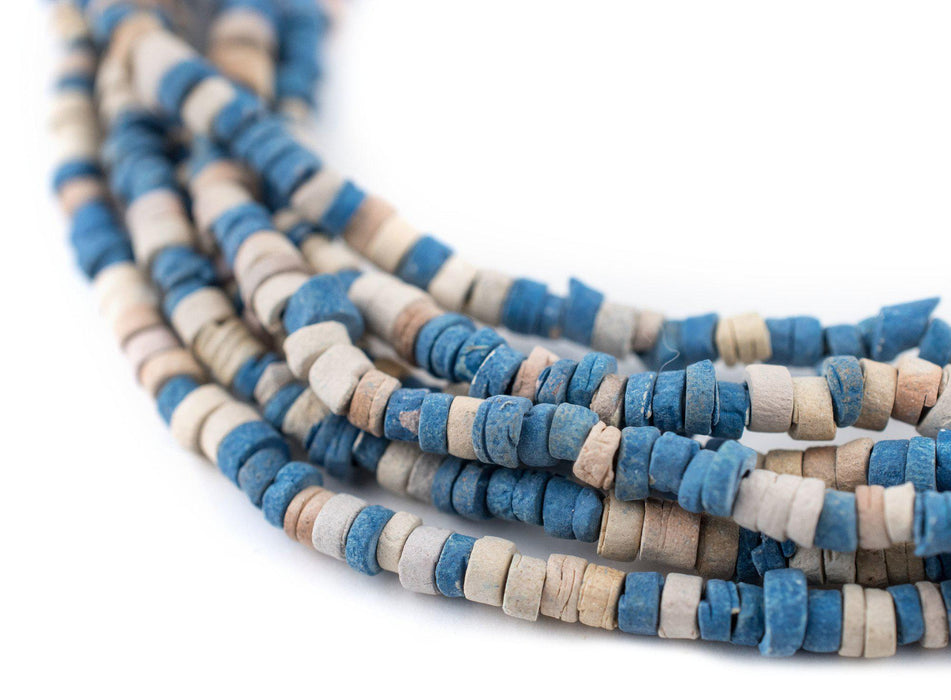Blue & White Pharaonic Pottery Beads - The Bead Chest