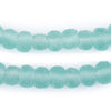 Clear Marine Rounded Rondelle Java Recycled Glass Beads (11mm)