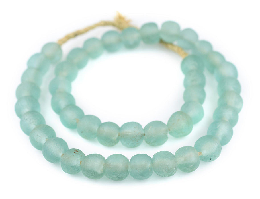 Aqua Recycled Glass Beads (16mm) - The Bead Chest