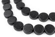Black Circular Natural Wood Beads (15x15mm) - The Bead Chest