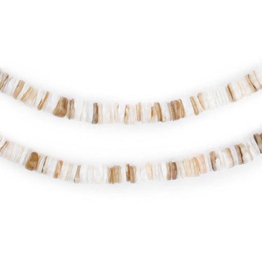 White Natural Shell Heishi Beads (4mm)