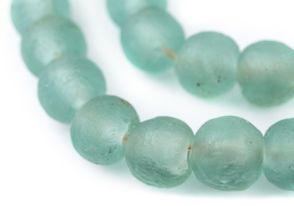 Aqua Recycled Glass Beads (16mm) - The Bead Chest