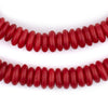 Bright Red Rondelle Recycled Glass Beads