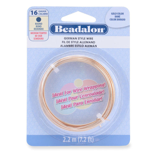 16 Gauge Round Gold Color German Style Wire (7.2ft)