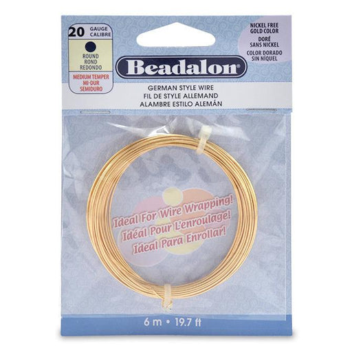 20 Gauge Round Gold Color German Style Wire (19.7ft)