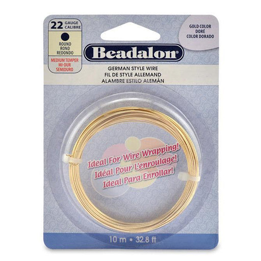 22 Gauge Round Gold Color German Style Wire (32.8ft)