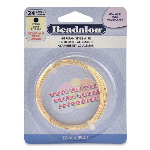 24 Gauge Round Gold Color German Style Wire (39.4ft)
