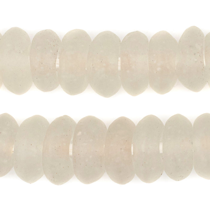 Jumbo Clear Rondelle Recycled Glass Beads (20mm) - The Bead Chest