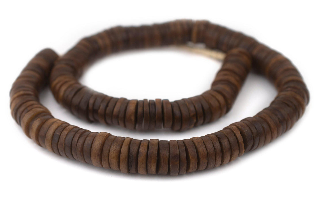 Brown Coconut Bone Heishi Beads (16mm) - The Bead Chest