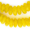Jumbo Yellow Rondelle Recycled Glass Beads