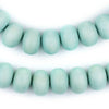 Mint Green Abacus Natural Wood Beads (10x15mm)