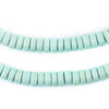 Mint Green Disk Natural Wood Beads (4x8mm)
