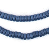 Cobalt Blue Disk Natural Wood Beads (4x8mm)