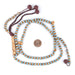 Blue Stripe Inlaid Olive Wood Arabian Prayer Beads (6mm) - The Bead Chest