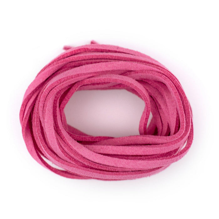 3mm Flat Neon Pink Faux Suede Cord (15ft) - The Bead Chest