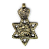 Brass Lion of Judah Star Pendant (62x38mm)