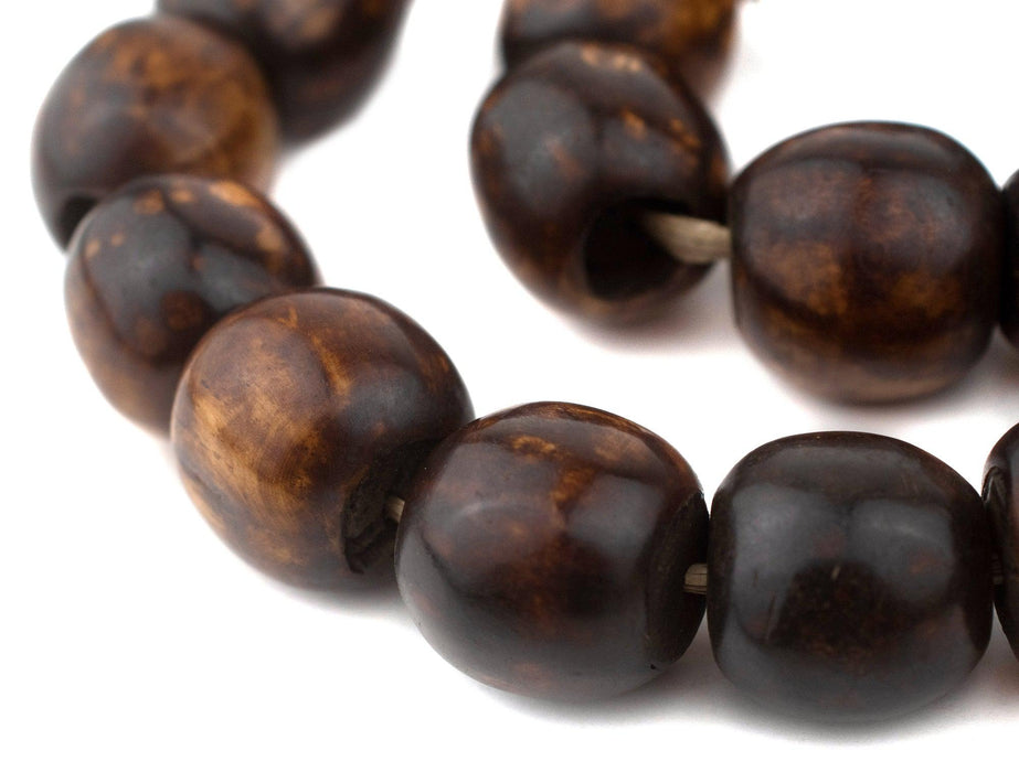 Dark Brown Kenya Bone Beads (Sphere, Value Strand) - The Bead Chest