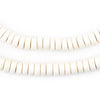 White Disk Natural Wood Beads (4x8mm)