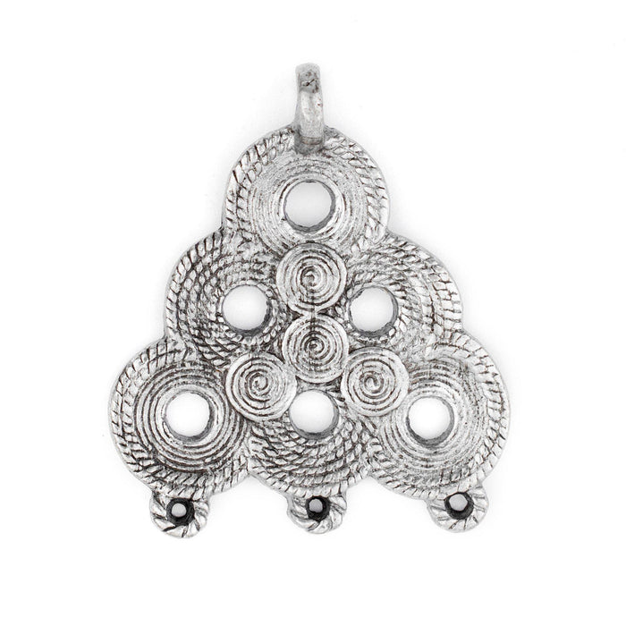 Silver Baule Beehive Connector Pendant (54x47mm) - The Bead Chest