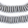 Light Grey Ashanti Glass Saucer Beads (18mm)