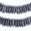 Dark Grey Ashanti Glass Saucer Beads (18mm)