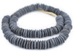 Dark Grey Ashanti Glass Saucer Beads (18mm) - The Bead Chest