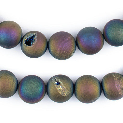 Rainbow Round Druzy Agate Beads (14mm) - The Bead Chest