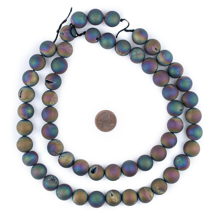 Rainbow Round Druzy Agate Beads (14mm) - The Bead Chest