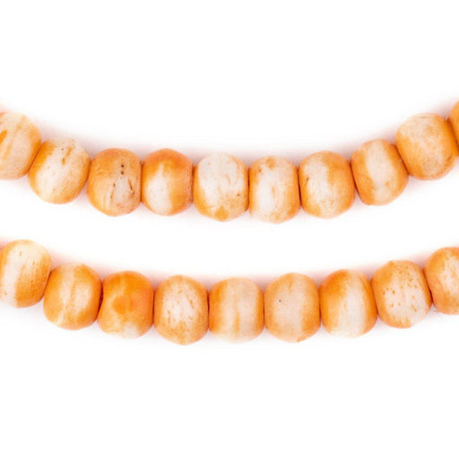 Orange Rustic Bone Mala Beads (8mm) - The Bead Chest