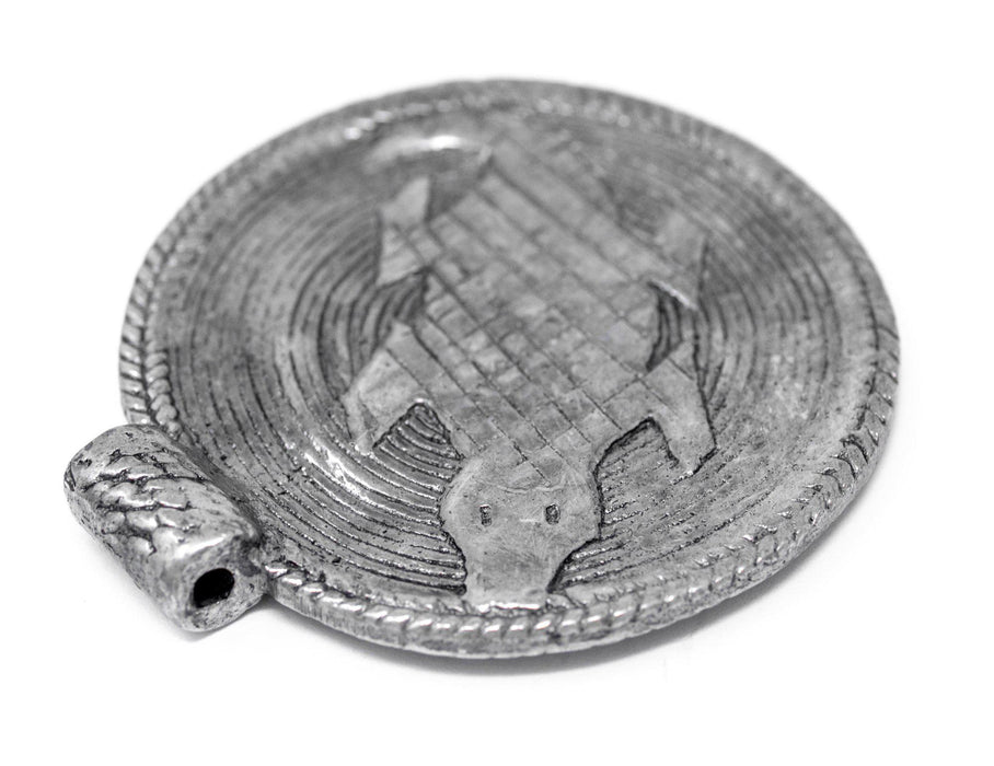 Silver Lizard Baule Bead Pendant (58x52mm) - The Bead Chest