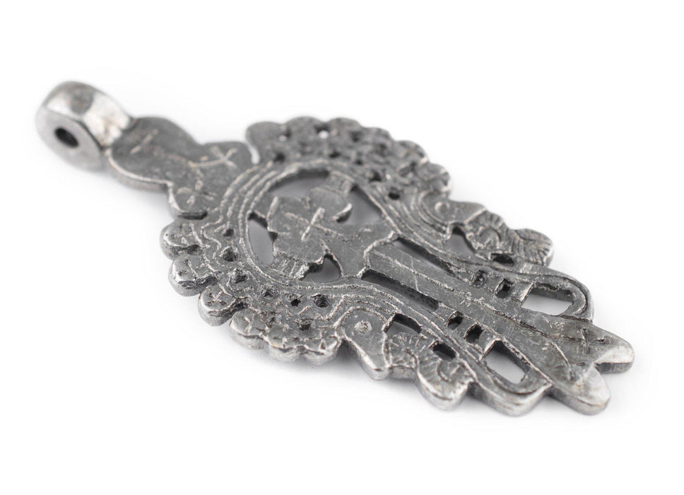 Lalibela Silver Coptic Cross Pendant (30x70mm) - The Bead Chest
