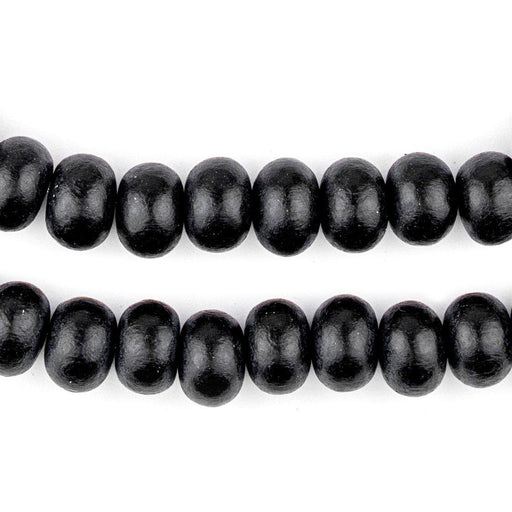 Black Abacus Natural Wood Beads (8x12mm) - The Bead Chest
