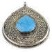 Premium Turquoise-Inlaid Afghan Tribal Pendant (56x69mm) - The Bead Chest