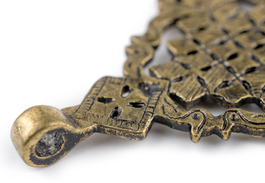 Ziway Brass Coptic Cross Pendant (55x75mm) - The Bead Chest