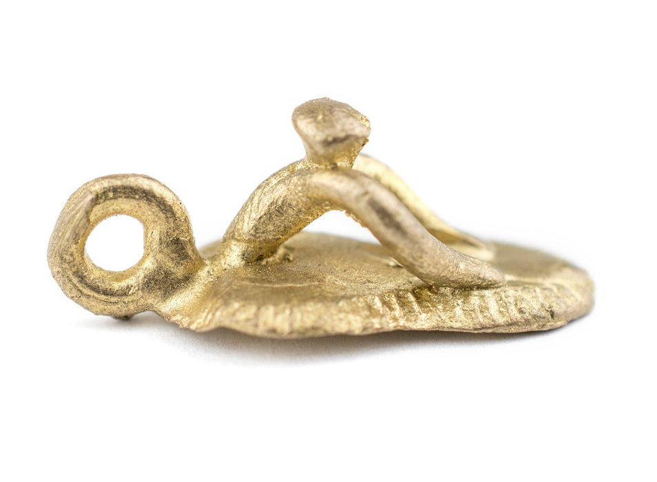 African Sandal Ghana Brass Pendant - The Bead Chest