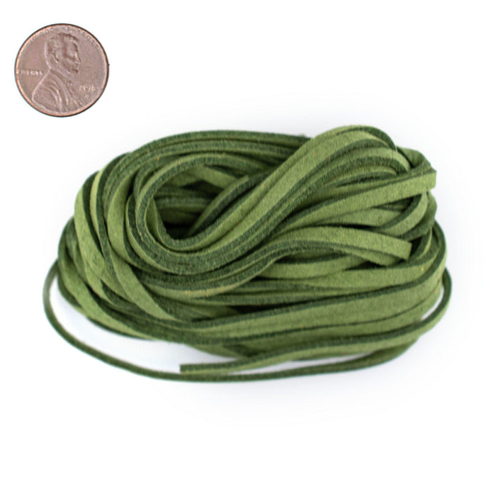 3mm Flat Lime Green Faux Suede Cord (15ft) - The Bead Chest