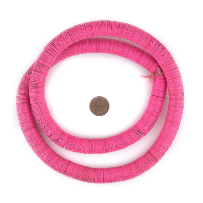 Pink Vintage Vinyl Phono Record Beads (13-15mm) - The Bead Chest