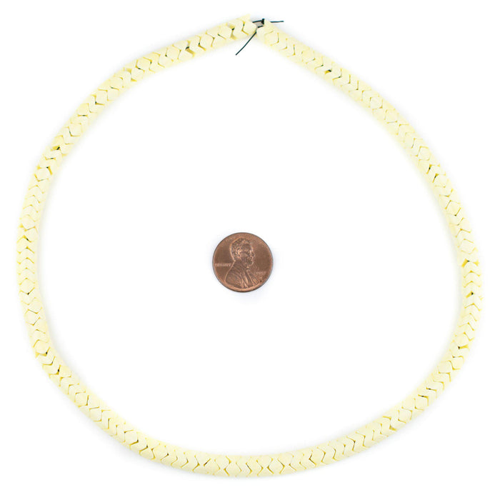 Pastel Yellow Agate Interlocking Snake Beads (6mm) - The Bead Chest