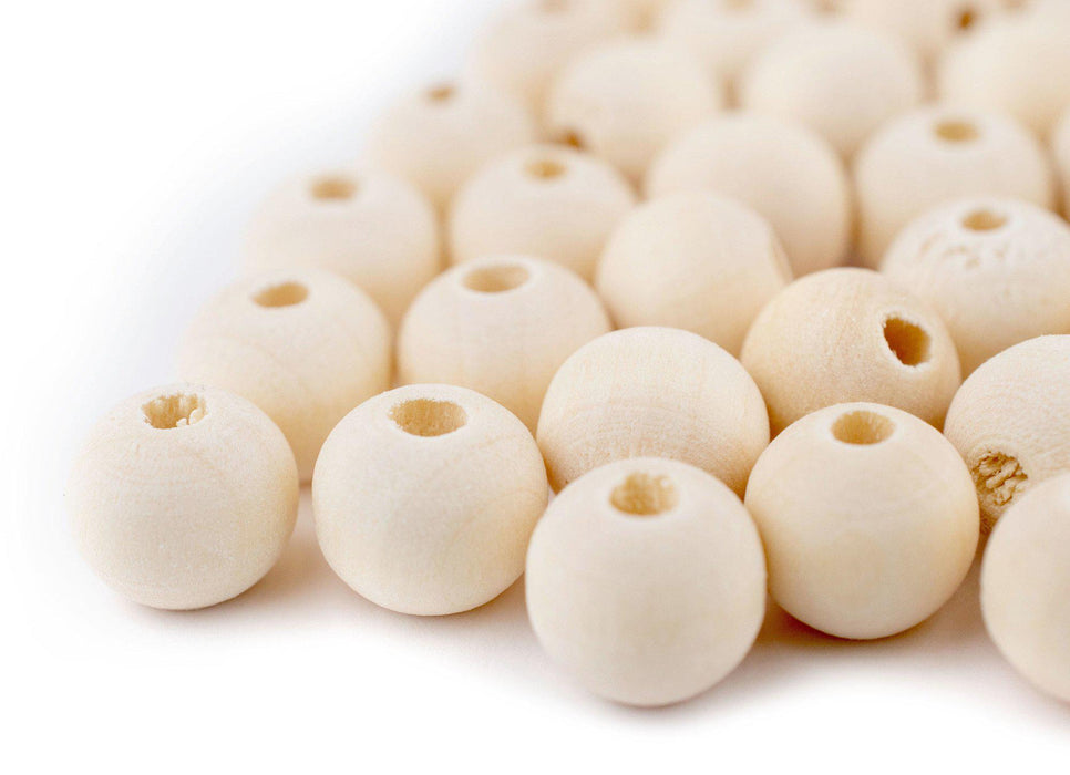 Unfinished Natural Wood Beads (16mm, Set of 40) — The Bead Chest