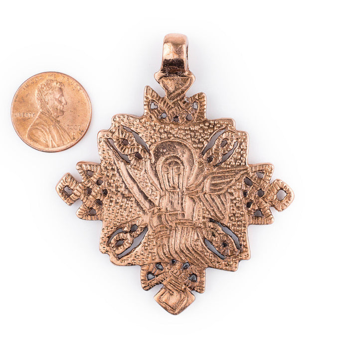 Turmi Copper Coptic Cross Pendant (55x65mm) - The Bead Chest